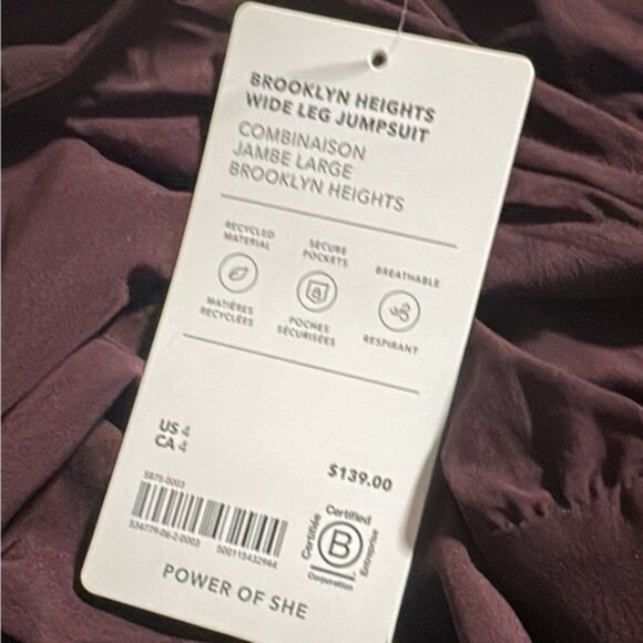 Athleta Brooklyn Heights Wide Leg Jumpsuit // Spiced Cabernet - Picture 9 of 11